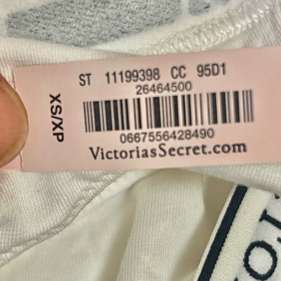 Victoria Secret Cotton Logo Plunge Bralette Bra White Sz XS A70 AA75 B70 - Picture 6 of 7
